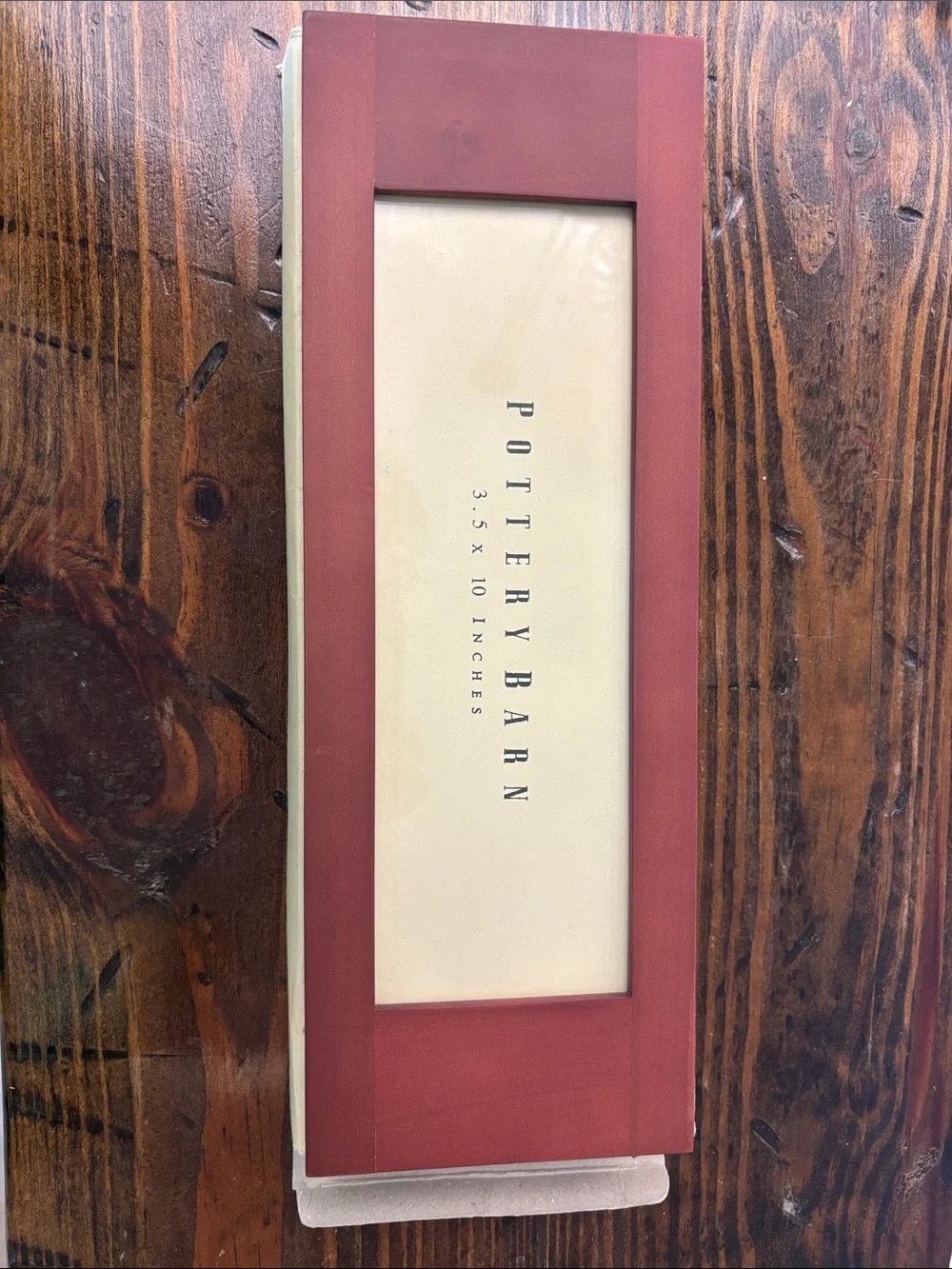 NWOT- POTTERY BARN WOODEN PICTURE FRAME 3.5” X 10”